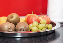 Frisches Obst einen Obstteller mit frischem Obst